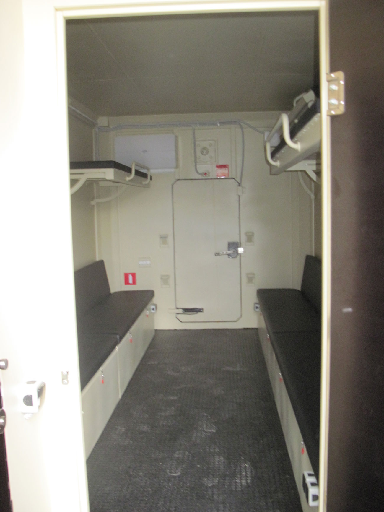 Personnel room inside a mobile command post (shelter).